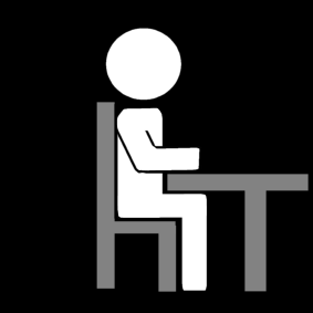 sit: at the table